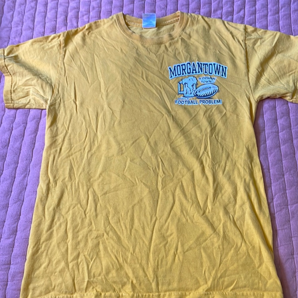 Cool Morgantown West Virginia/ WVU TEE. “Football town with a drinking problem”